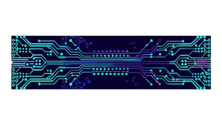 Advanced Circuit Board Pattern with Blue and Green Tones, vector design Generative AI