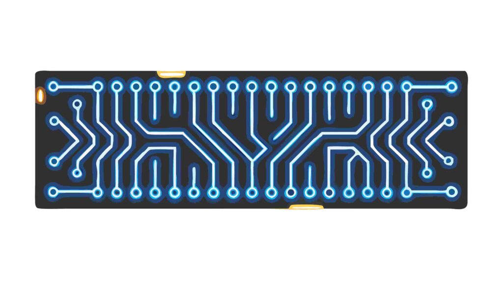 Futuristic Blue Circuit Board Pattern for Digital Systems, vector design Generative AI