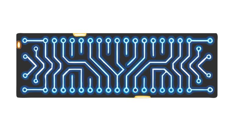 Futuristic Blue Circuit Board Pattern for Digital Systems, vector design Generative AI