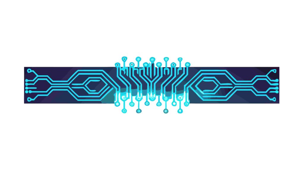 Abstract Light Blue Circuit Board Pattern with Glow, vector design Generative AI