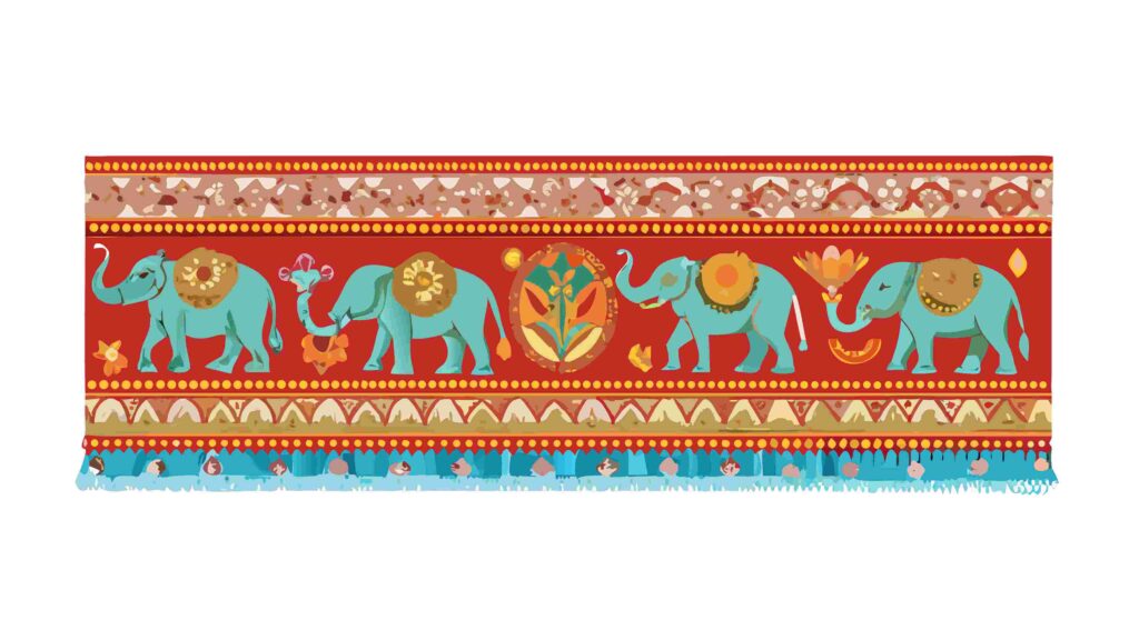 Bohemian Dreamcatcher Border with Feathers and Beads, vector design Generative AI