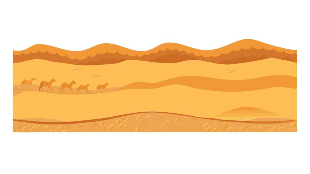 Wavy Textured Sandy Desert Dunes Landscape, vector design Generative AI