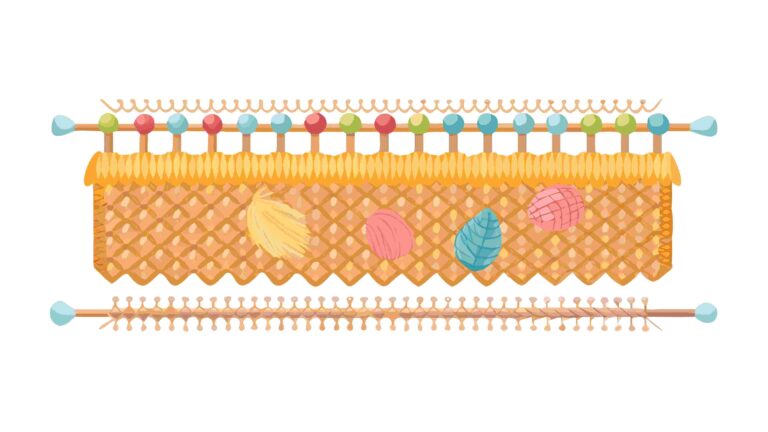 Cozy Crochet Pattern Border with Hanging Tassels, vector design Generative AI