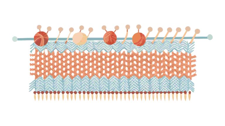 Close-Up Simple Knitting Pattern and Yarn Texture, vector design Generative AI