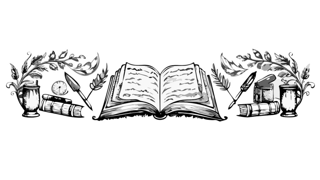 Vintage Open Book with Laurel Wreath Emblem Vector Illustration, vector design Generative AI