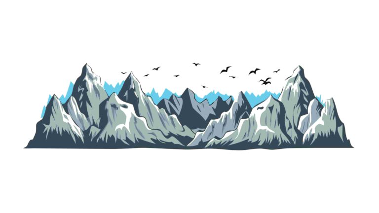 Jagged Mountain Peaks Landscape Vector Illustration for Outdoor Themes, vector design Generative AI