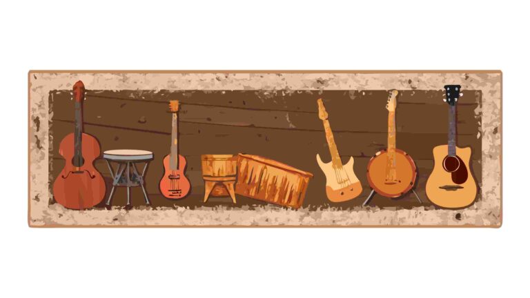 Elegant Display of Classical Musical Instruments Vector, vector design Generative AI