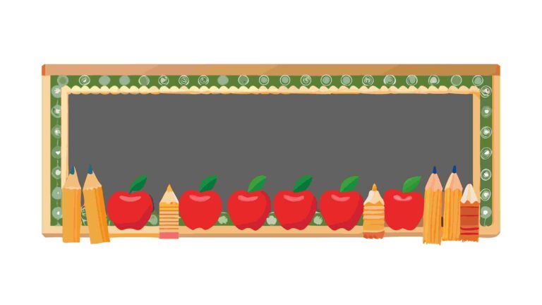 Classic Blackboard with School Supplies and Apples Vector, vector design Generative AI
