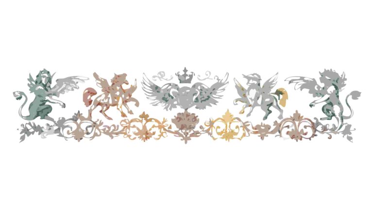 Vibrant Mythical Creatures Border with Flying Beasts Vector, vector design Generative AI