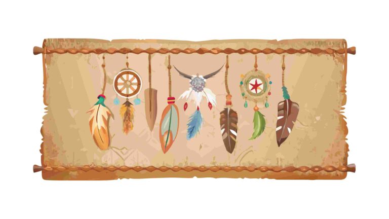 Intricate Dream Catcher Border with Abundant Feathers Vector, vector design Generative AI