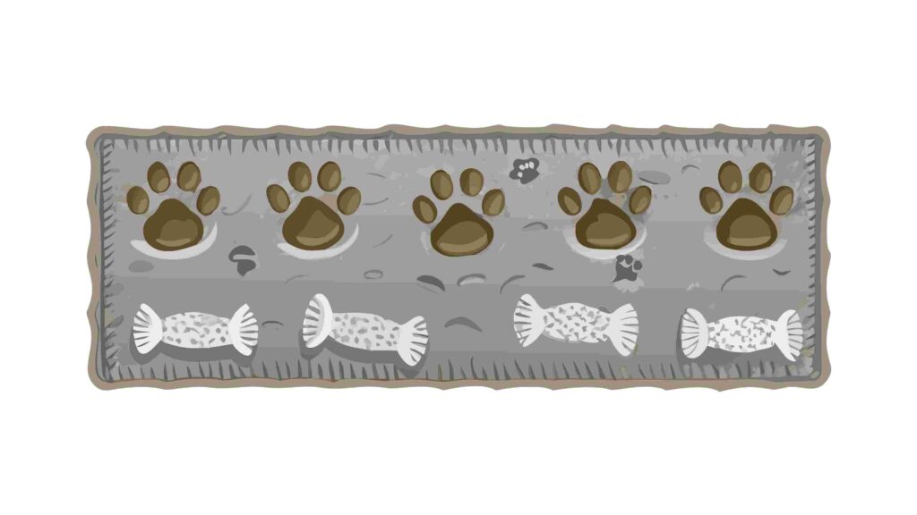 Pet Themed Border with Paw Prints, Bones and Food Bowls Vector, vector design Generative AI