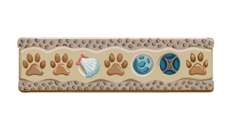 Ornate Decorative Pet Border with Paw Prints and Animal Motifs, vector design Generative AI