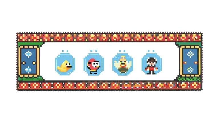 Pixel Art Game Characters Border with Retro Arcade Style, vector design Generative AI
