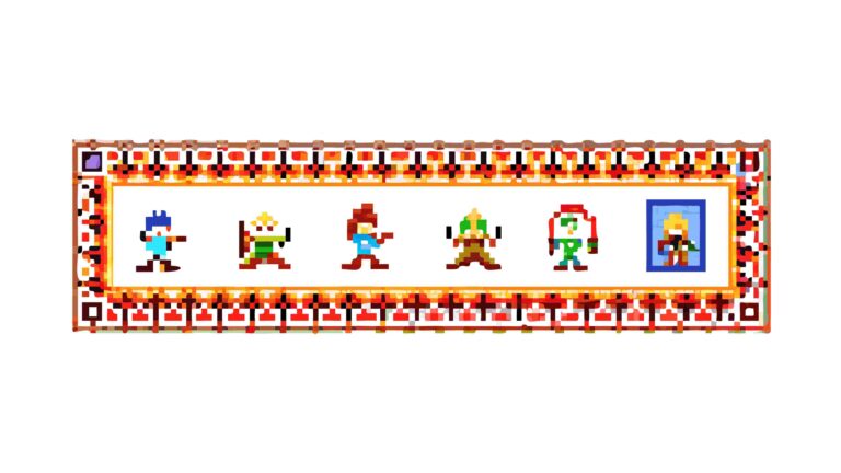 Pixel Art Game Characters Border with Classic Retro Gaming Theme, vector design Generative AI
