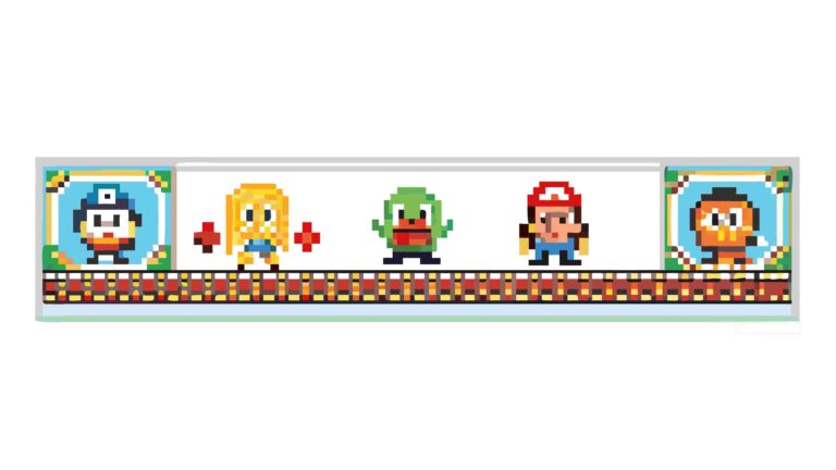 Pixel Art Game Characters in Circular Frames Border Vector, vector design Generative AI