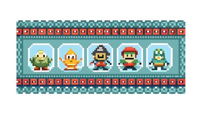 Pixel Art Game Enemies Border with Classic Retro Gaming Style, vector design Generative AI