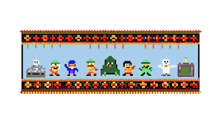 Epic Pixel Art Game Bosses Border with Retro Gaming Vibe, vector design Generative AI