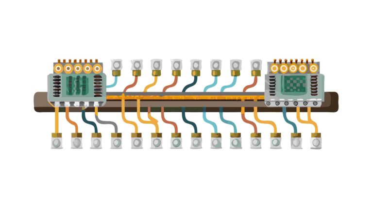 Interconnected Wires & Industrial Machine Components Vector, vector design Generative AI