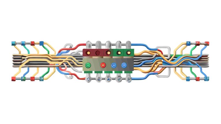 Abstract Industrial Mechanism with Circuitry Elements Design, vector design Generative AI