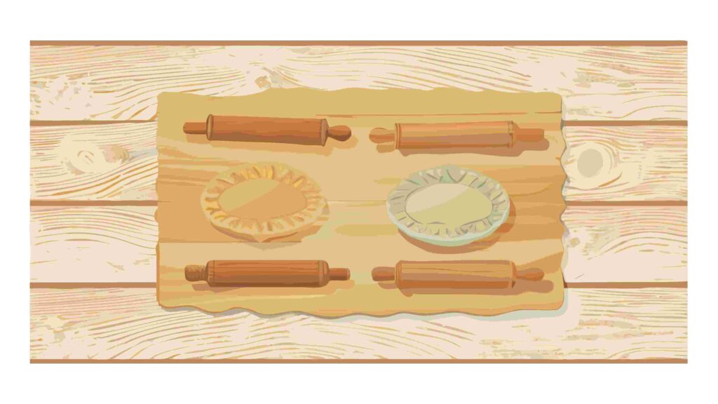 Homemade Cookie Dough & Baking Tools on Wood Board, vector design Generative AI