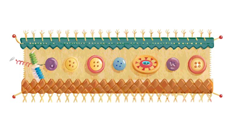 Colorful Buttons & Sewing Embellishments Craft Border, vector design Generative AI