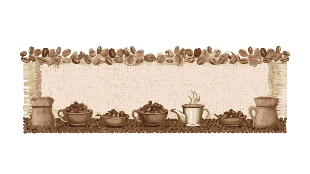 Rustic Market Stall with Baskets & Bags Border Design, vector design Generative AI