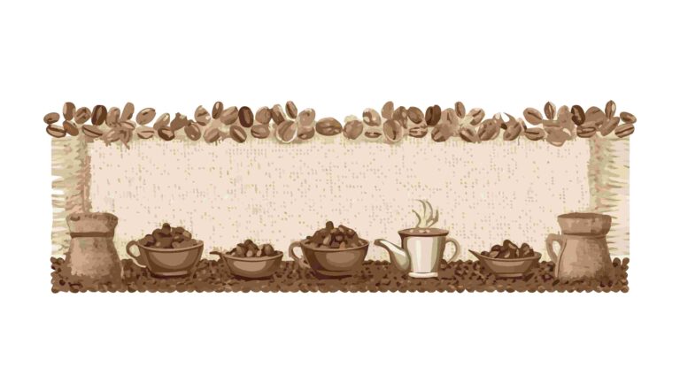 Rustic Market Stall with Baskets & Bags Border Design, vector design Generative AI