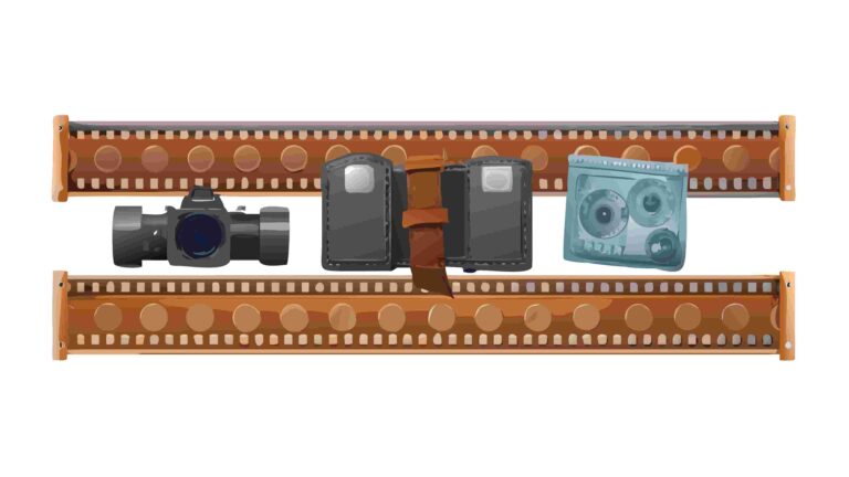 Classic Camera & Film Strips Photography Frame Design, vector design Generative AI