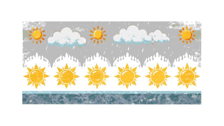 Sunny Sky with Clouds & Stars Weather Border, vector design Generative AI