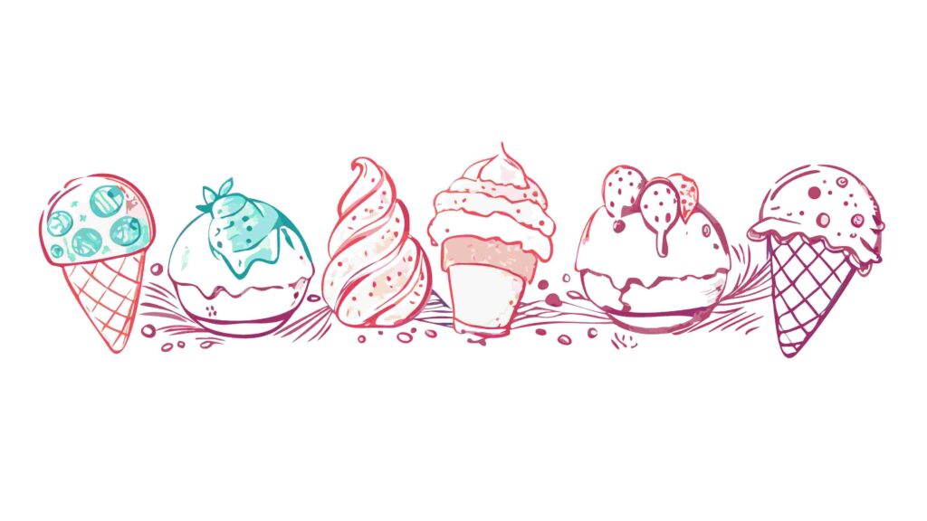 Delicious Ice Cream Cones Collection in Pastel Shades, vector design Generative AI