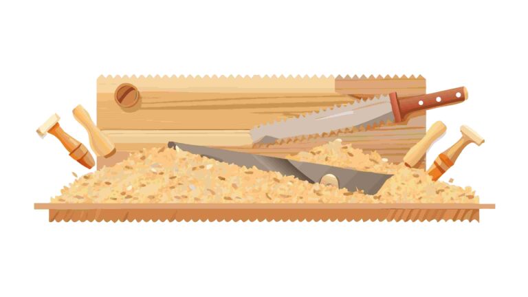 Wood Planer Tool with Shavings Flat Vector Art, vector design Generative AI