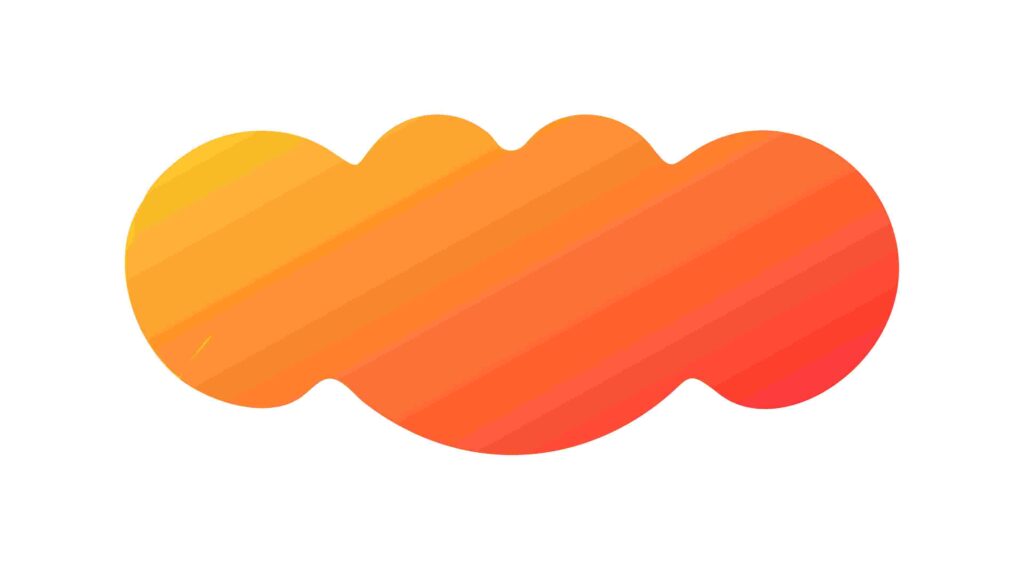 Abstract Organic Soft Cloud Shape with Warm Gradient, vector design Generative AI