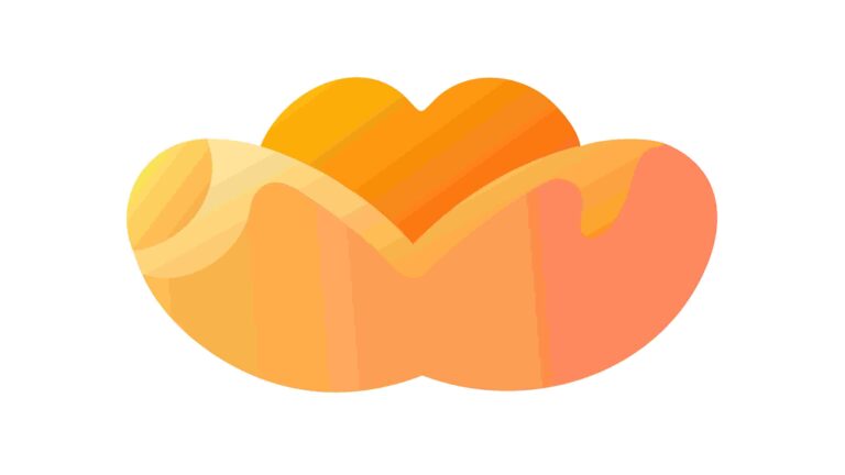 Abstract Organic Soft Blob with Orange Gradient, vector design Generative AI