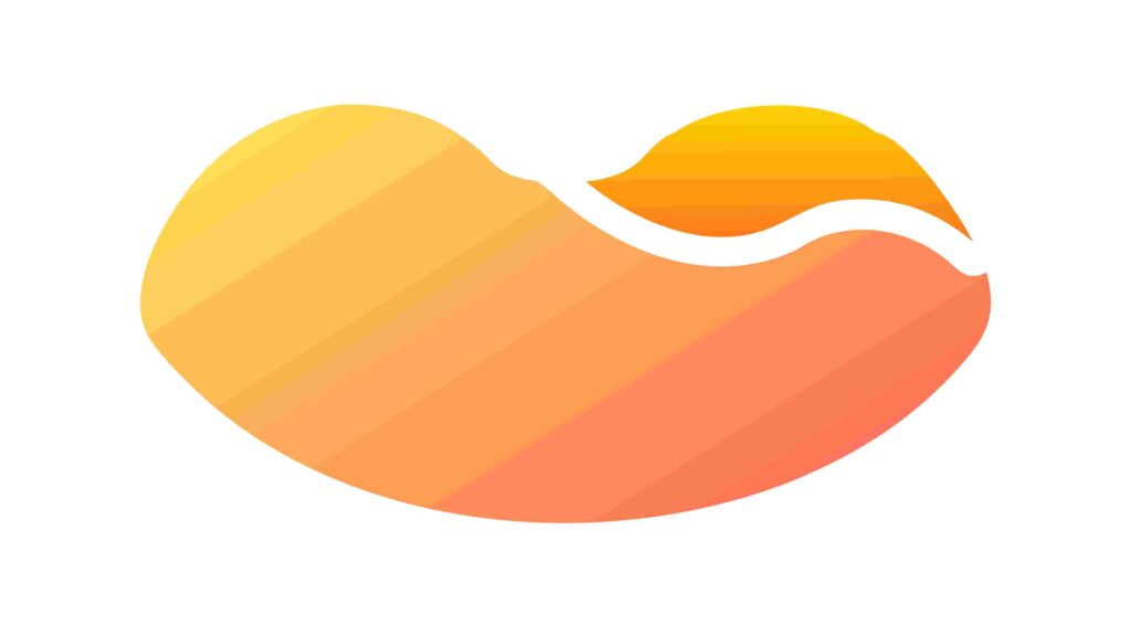 Abstract Curved Organic Shape with Gradient Hue, vector design Generative AI