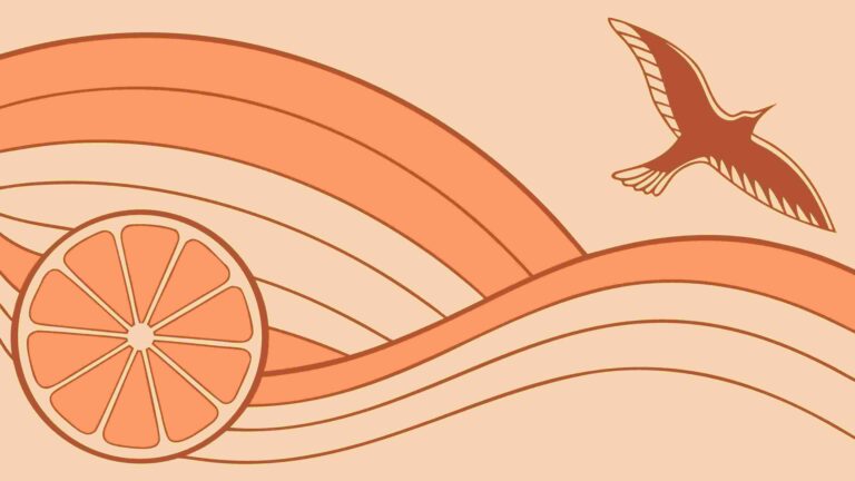 Sliced Orange and Flowing Waves Abstract Vector, vector design Generative AI