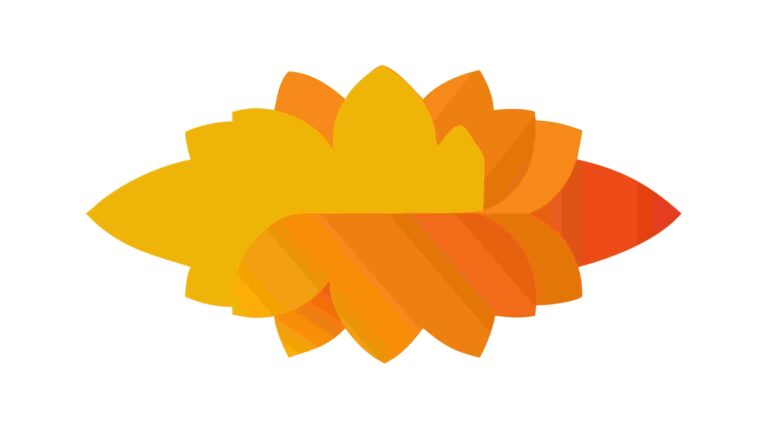 Abstract Orange Gradient Petal-Like Shape Vector, vector design Generative AI