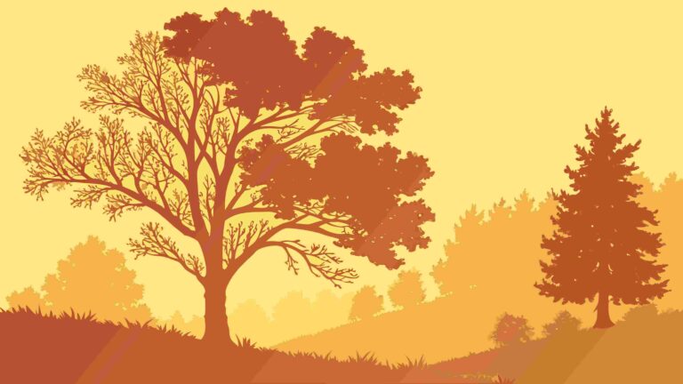Rural Autumn Landscape with Distant Trees Vector, vector design Generative AI