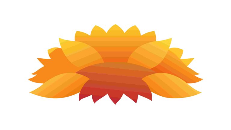 Abstract Layered Flower Shape with Orange Gradient, vector design Generative AI