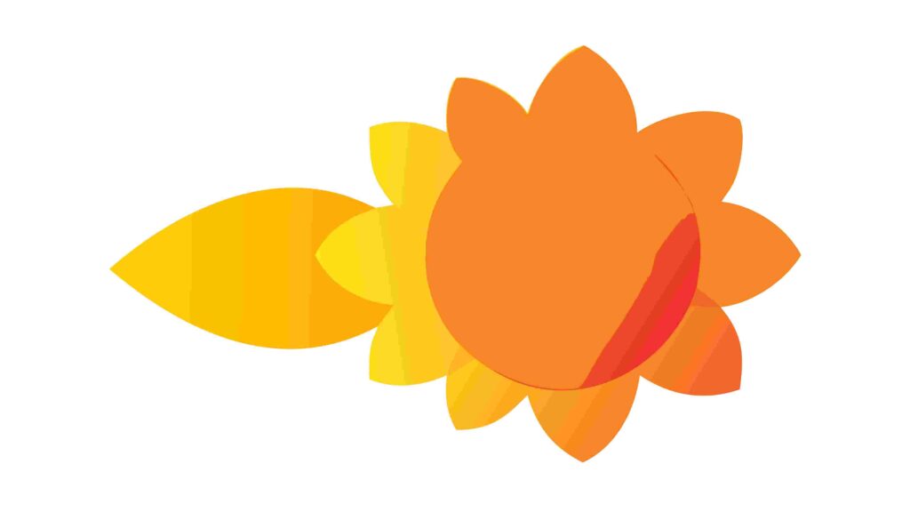 Abstract Organic Sun Shape with Gradient Rays Vector, vector design Generative AI