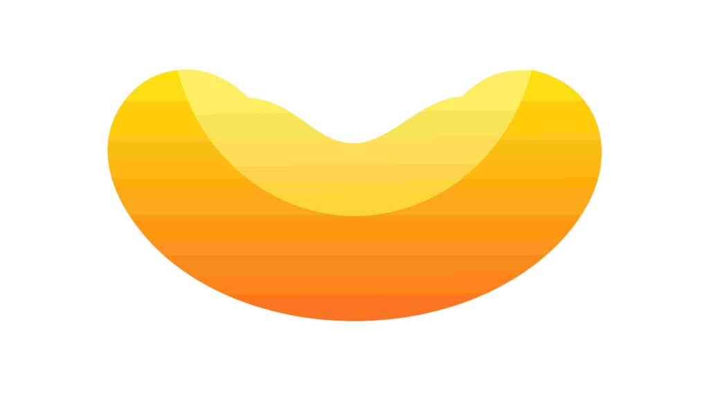 Abstract Organic Curved Shape with Orange Gradient, vector design Generative AI