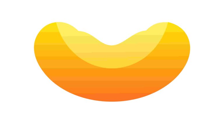 Abstract Organic Curved Shape with Orange Gradient, vector design Generative AI