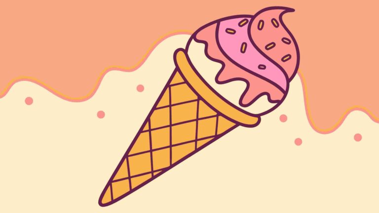 Delightful Strawberry Ice Cream Cone Cartoon Vector, vector design Generative AI