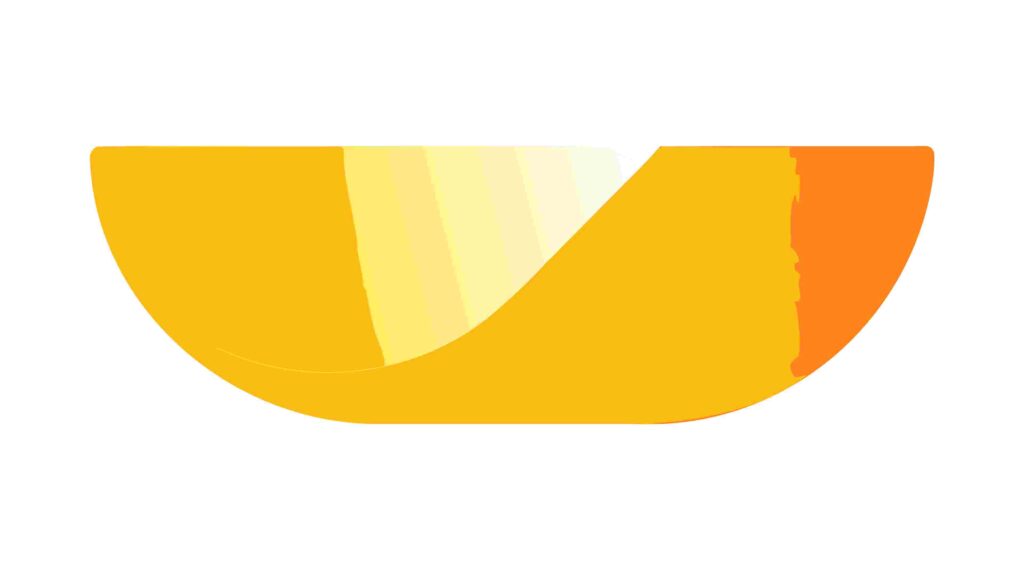 Abstract Smooth Crescent Shape with Orange Gradient, vector design Generative AI