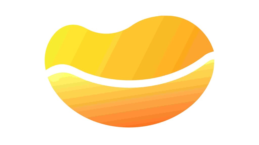 Abstract Smooth Bean-Like Shape with Orange Gradient, vector design Generative AI