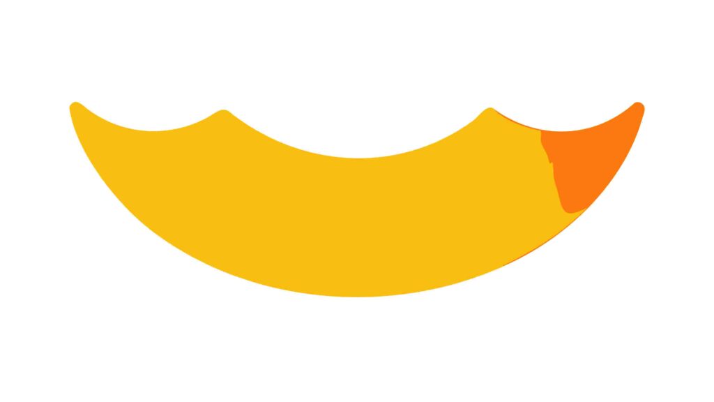 Abstract Organic Bite Mark Shape with Gradient, vector design Generative AI