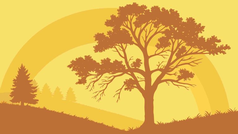 Scenic Forest Landscape with Sunburst and Trees Vector, vector design Generative AI