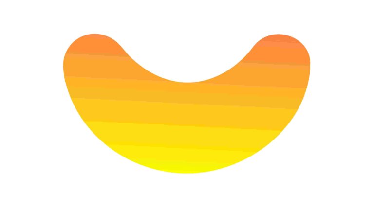 Simple Orange Curved Abstract Shape Element Vector, vector design Generative AI