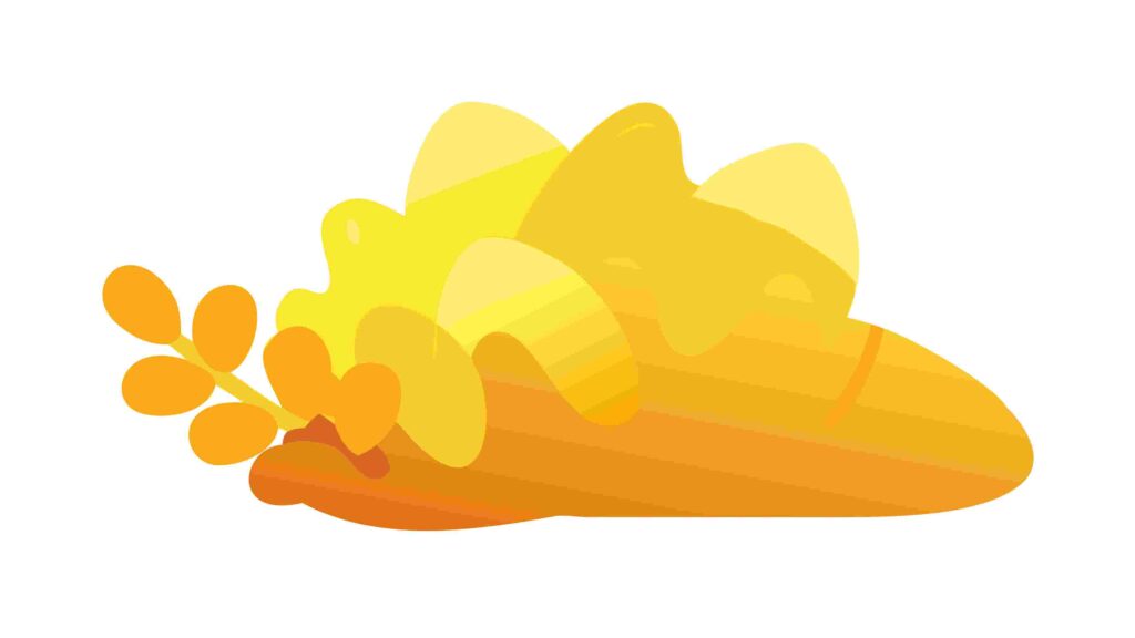 Abstract Orange Leaves and Blob Shape Element Vector, vector design Generative AI
