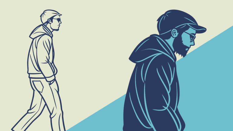 Artistic Dual Silhouette Portrait of a Person, vector design Generative AI