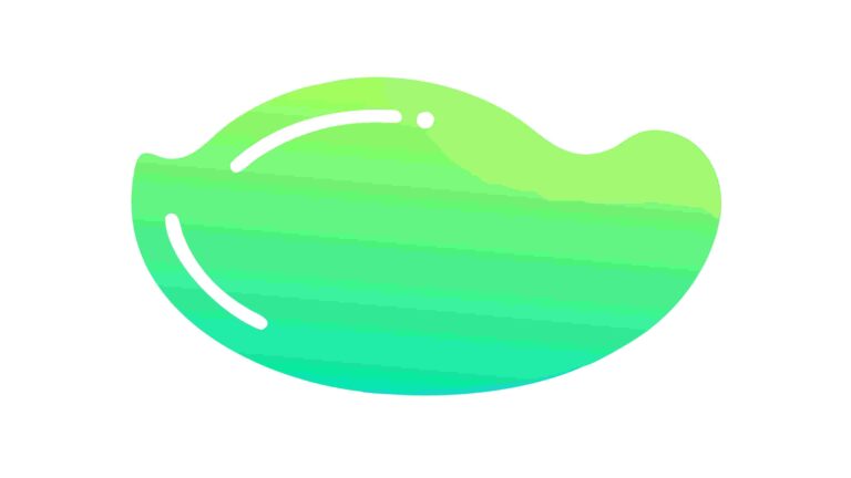 Smooth Green Abstract Bean Shape Design Element, vector design Generative AI